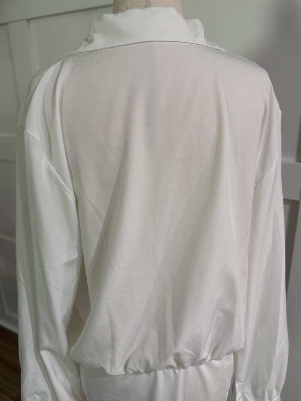 White Wrap Front Long Sleeve Bodysuit XL - Picture 5 of 5